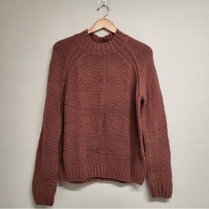 NWT Prana Womens Brown Nemma Long Sleeve Flannel Knit Organic Sweater Size Large